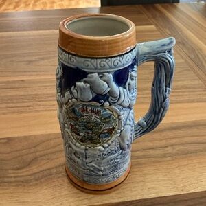 Vintage ‘74 EXPO WORLD’S FAIR BEER STEIN, MUG, LARGE, BLUE, JAPAN